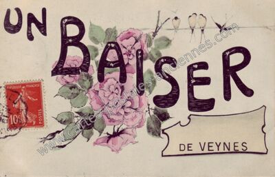 Carte postale ancienne Un baiser — Veynes (Hautes-Alpes)