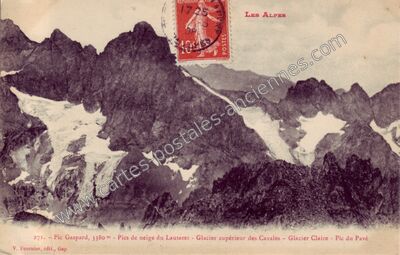 Carte postale ancienne Pic Gaspard — Villar-d'Arêne (Hautes-Alpes)