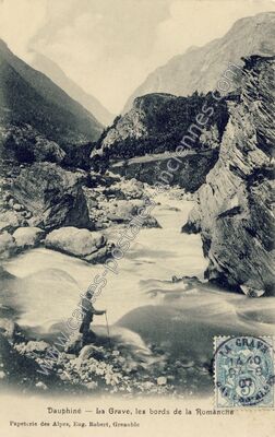 Carte postale ancienne Les bords de la Romanche — La Grave (Hautes-Alpes)