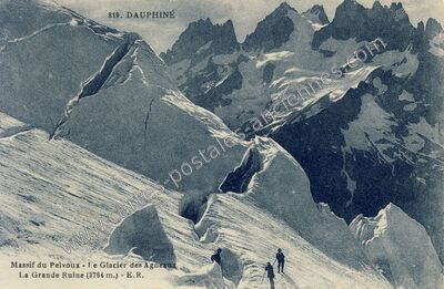 Carte postale ancienne Massif du Pelvoux — Vallouise-Pelvoux (Hautes-Alpes)