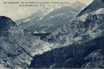 Carte postale ancienne Dauphiné - De La Grave au Lautaret - Villard d'Arène et le Combeynot — Villar-d'Arêne (Hautes-Alpes)