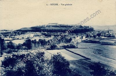 Carte postale ancienne Vue générale — Bitche (Moselle)