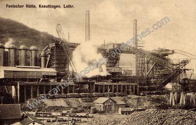 Carte postale ancienne Fentscher Hütte — Knutange (Moselle)