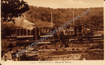 Carte postale ancienne Usines de Fontoy — Knutange (Moselle)