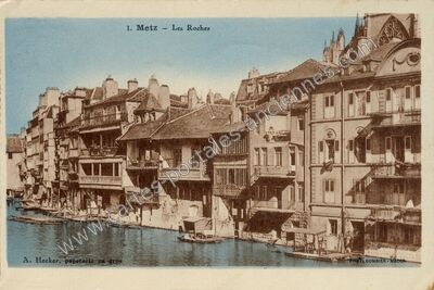 Carte postale ancienne Les Roches — Metz (Moselle)