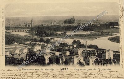 Carte postale ancienne Panorama pris du St. Quentin — Metz (Moselle)