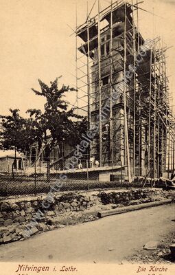 Carte postale ancienne Die Kirche — Nilvange (Moselle)