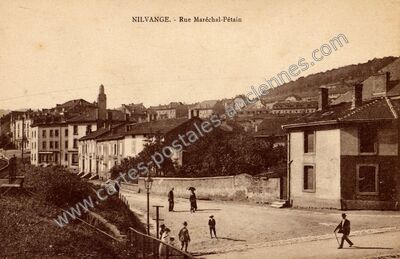 Carte postale ancienne Rue Maréchal-Pétain — Nilvange (Moselle)