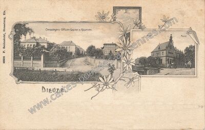 Carte postale ancienne Chevaulegers- Offizier-Casino m. Kasernen — Dieuze (Moselle)