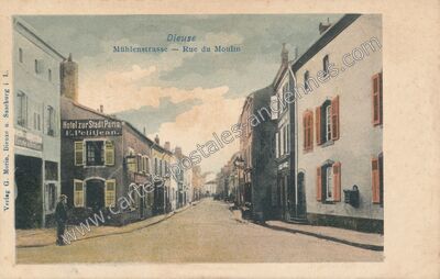 Carte postale ancienne Mühlenstrasse — Rue du Moulin — Dieuze (Moselle)