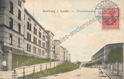 Carte postale ancienne Ulanenkaserne — Sarrebourg (Moselle)
