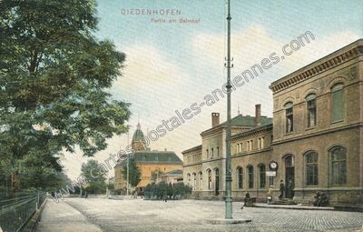 Carte postale ancienne Partie am Bahnhof — Thionville (Moselle)
