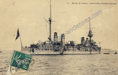 Carte postale ancienne Croiseur Amiral Aube — Non Localisée (Morbihan)
