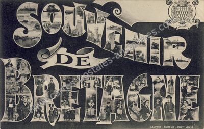 Carte postale ancienne Souvenir de Bretagne — Non Localisée (Morbihan)