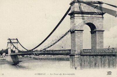 Carte postale ancienne Le Pont de Kerentrecht — Lorient (Morbihan)