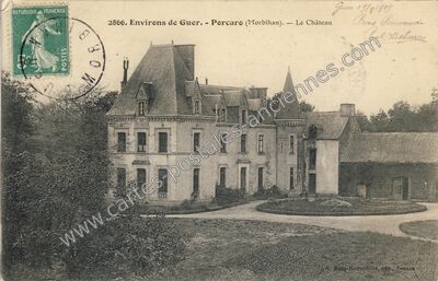 Carte postale ancienne Le Château — Porcaro (Morbihan)