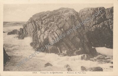 Carte postale ancienne Presqu'île de Quiberon - Rochers de Port-Bara — Quiberon (Morbihan)