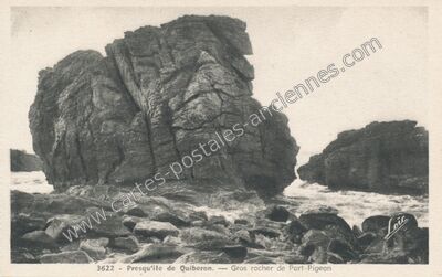 Carte postale ancienne Presqu'île de Quiberon. — Gros rocher de Port-Pigeon — Quiberon (Morbihan)