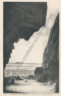 Carte postale ancienne Presqu'île de Quiberon. — La Brèche de Port-Blanc — Quiberon (Morbihan)