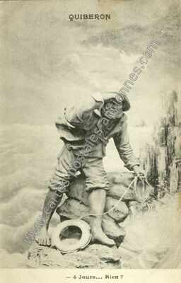 Carte postale ancienne 4 Jours... Rien ? — Quiberon (Morbihan)
