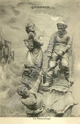 Carte postale ancienne Le Sauvetage — Quiberon (Morbihan)