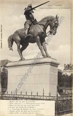 Carte postale ancienne Statue du Connétable de Richemont — Vannes (Morbihan)