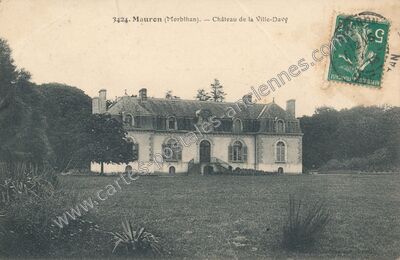 Carte postale ancienne Château de la Ville-Davy — Mauron (Morbihan)