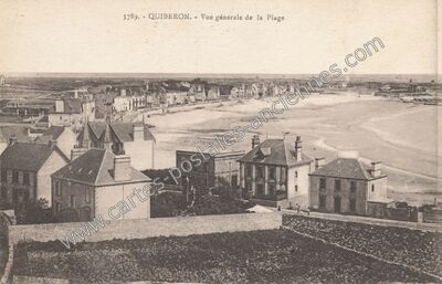 Carte postale ancienne Vue générale de la Plage — Quiberon (Morbihan)