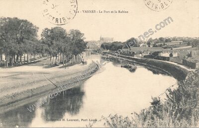 Carte postale ancienne Le Port et la Rabine — Vannes (Morbihan)