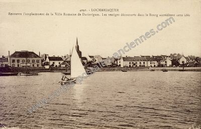 Carte postale ancienne Recouvre l'emplacement de la Ville Romaine de Dariorigum — Locmariaquer (Morbihan)