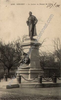 Carte postale ancienne La Statue de Dupuy de Lome — Lorient (Morbihan)
