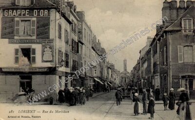 Carte postale ancienne Rue du Morbiban — Lorient (Morbihan)