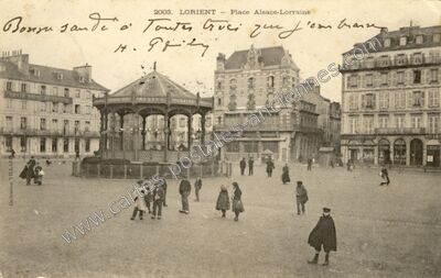 Carte postale ancienne Place Alsace-Lorraine — Lorient (Morbihan)