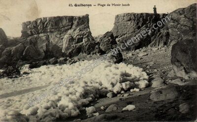 Carte postale ancienne Plage de Monir Jacob — Quiberon (Morbihan)