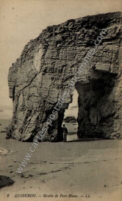 Carte postale ancienne Grotte de Port-Blanc — Quiberon (Morbihan)