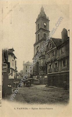 Carte postale ancienne Eglise Saint-Patern — Vannes (Morbihan)