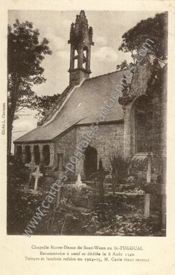Carte postale ancienne Chapelle Notre-Dame de Sent-Ween — Saint-Tugdual (Morbihan)