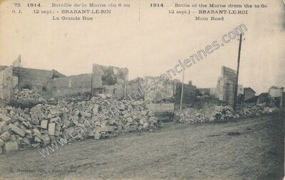 Carte postale ancienne Bataille de la Marne (du 6 au 12 sept.) - La Grande Rue — Brabant-le-Roi (Meuse)