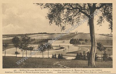 Carte postale ancienne Cimetière Américain de Meuse-Argonne — Romagne-sous-Montfaucon (Meuse)