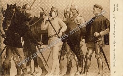 Carte postale ancienne Vie de Jeanne d'Arc, le départ — Vaucouleurs (Meuse)