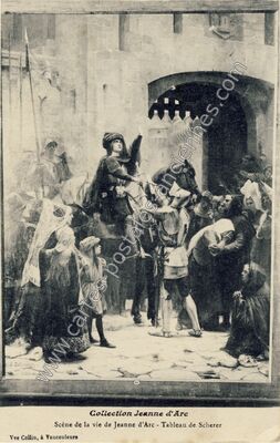 Carte postale ancienne Scène de la vie de Jeanne d'Arc - Tableau de Scherer — Vaucouleurs (Meuse)