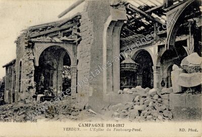 Carte postale ancienne L'Eglise du Faubourg-Pavé — Verdun (Meuse)