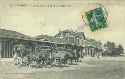Carte postale ancienne La Gare de l'Est (Vue extérieure) — Verdun (Meuse)