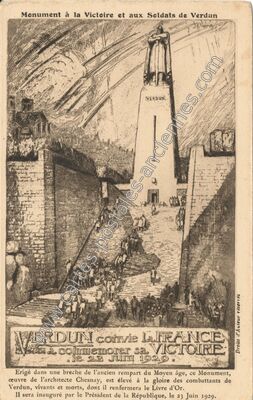 Carte postale ancienne Monument à la Victoire et aux Soldats — Verdun (Meuse)