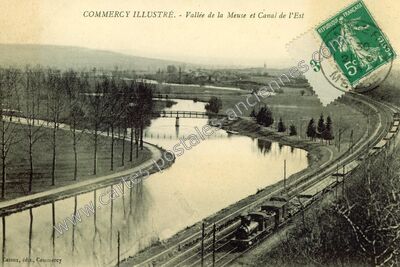 Carte postale ancienne Vallée de la Meuse et Canal de l'Est — Commercy (Meuse)