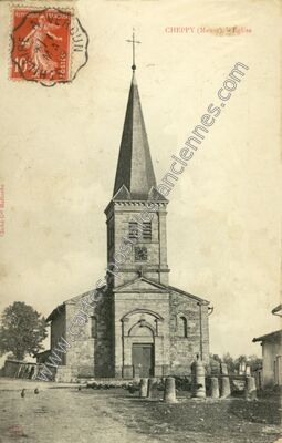 Carte postale ancienne Église — Cheppy (Meuse)