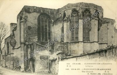 Carte postale ancienne L'Eglise — Clermont-en-Argonne (Meuse)