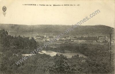 Carte postale ancienne Vallée de la Biesme et défilé des Islettes — Les Islettes (Meuse)
