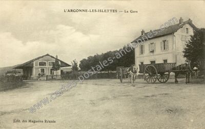 Carte postale ancienne La Gare — Les Islettes (Meuse)