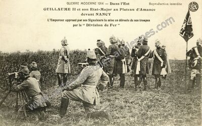 Carte postale ancienne GUILLAUME II et son Etat-Major au Plateau d'Amance devant NANCY — Amance (Meurthe-et-Moselle)